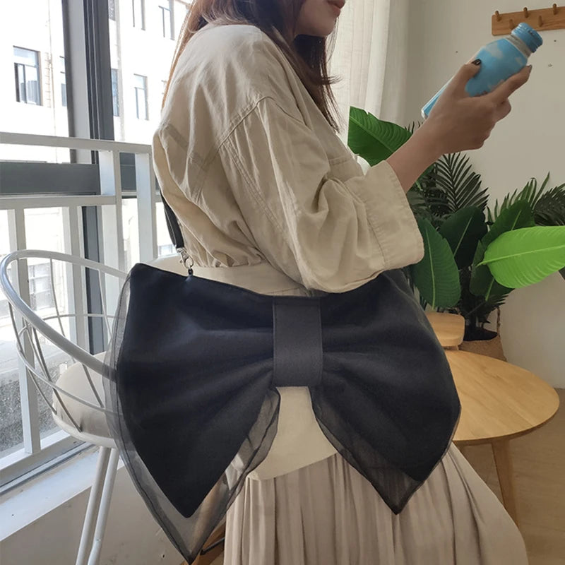 Japanese Bow Knot Canvas Handbag Purse