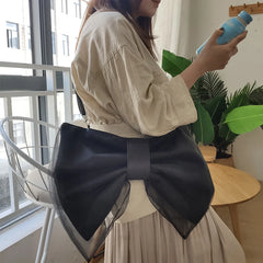 Japanese Bow Knot Canvas Handbag Purse