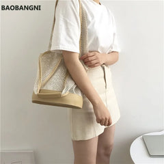 Casual Shoulder Bag Portable Bucket Bag Temptation Portable Net Bag