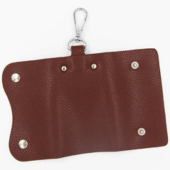 Litchi Pattern Key Bag Cylinder Household PU Key Bag