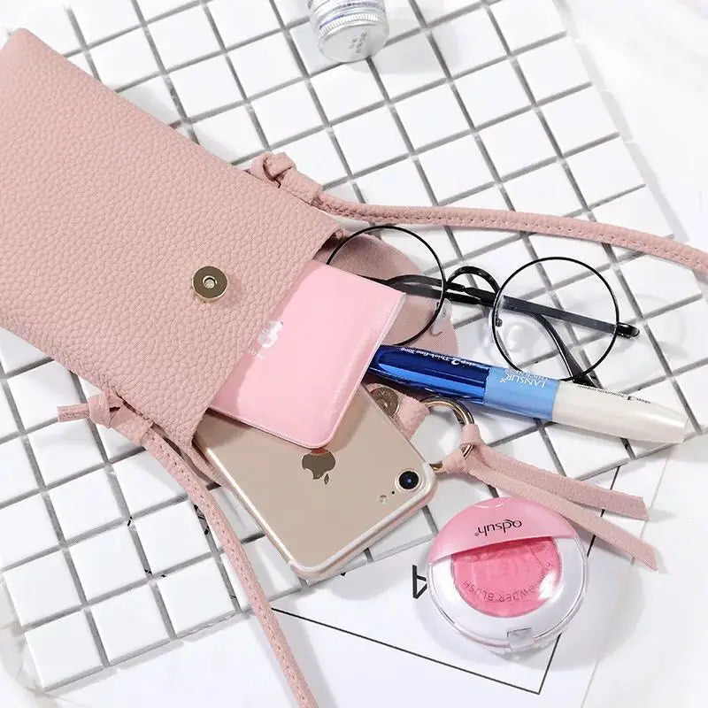 Lychee Pattern Women Messenger Bags Small Female Shoulder Bags Phone Ladies Mini