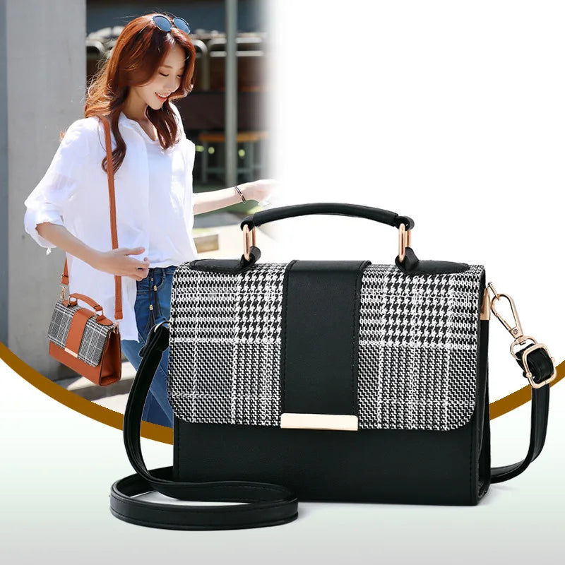 Small Square Lattice Crossbody Bag for Women