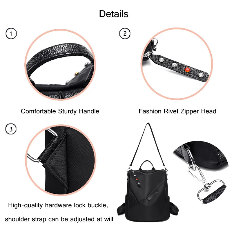 Oxford Cloth Backpack Female Anti-theft Shoulder Bag