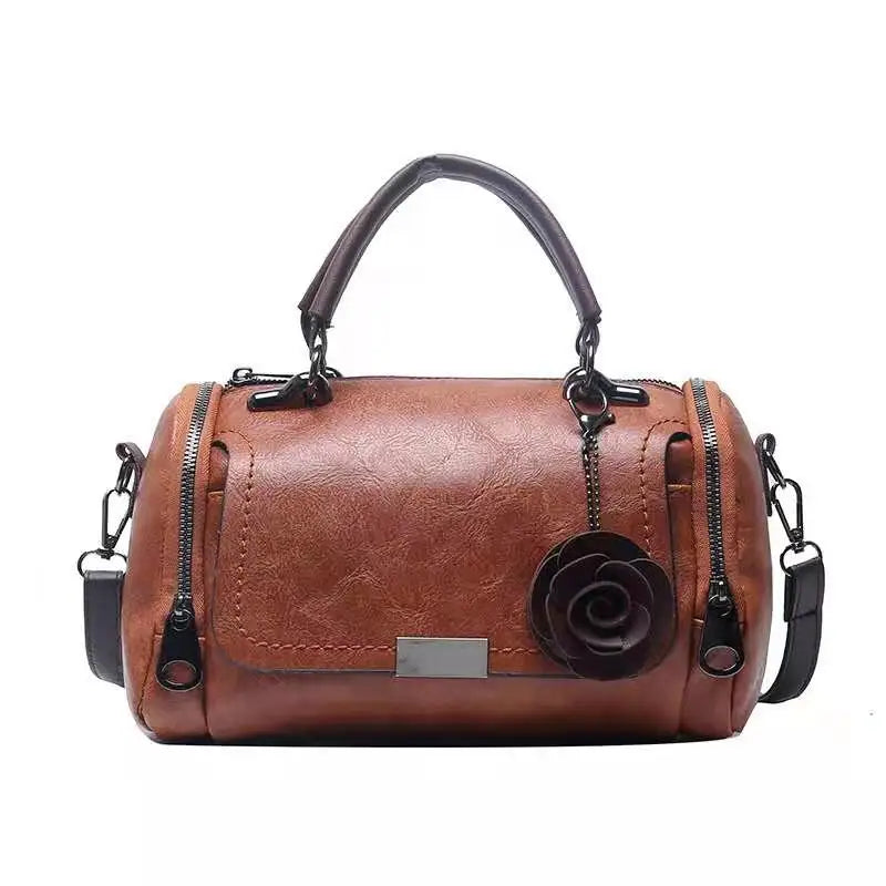 Flowers Pendant Shoulder Bag Boston Bag