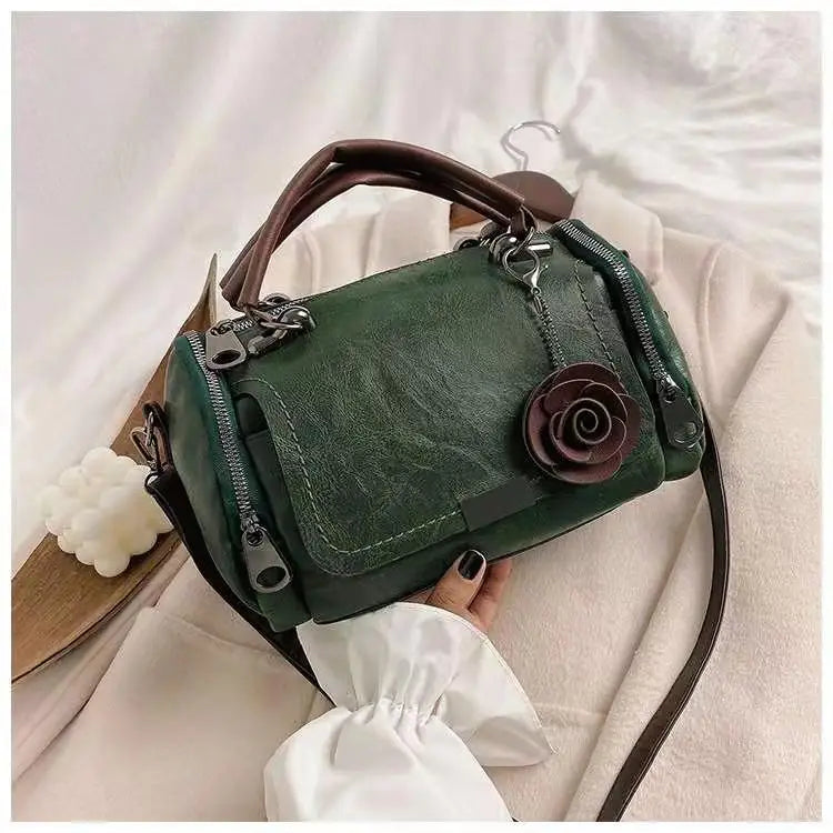 Flowers Pendant Shoulder Bag Boston Bag