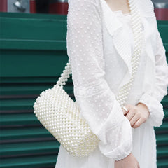 Girls' Pearl Beaded Shoulder Bag, Fresh & Sweet Design