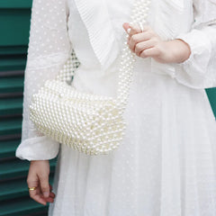 Girls' Pearl Beaded Shoulder Bag, Fresh & Sweet Design