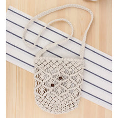 Cotton Retro British Wind Woven Bag Women's Straw Beach Holiday Messenger Bag