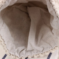 Cotton Retro British Wind Woven Bag Women's Straw Beach Holiday Messenger Bag