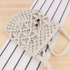 Cotton Retro British Wind Woven Bag Women's Straw Beach Holiday Messenger Bag
