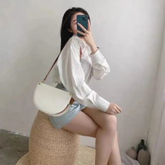 Retro Winter PU Leather Saddle Bag - 2021 Fashion All-Match Women's