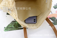 Straw Woven Beach Bag Large Capacity Shoulder Bag Paper Rope