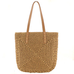 Straw Woven Beach Bag Large Capacity Shoulder Bag Paper Rope