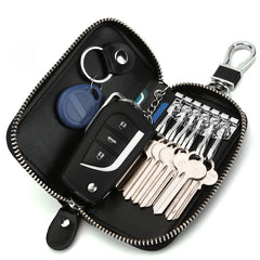 Leather Car Key Case Zipper Men's Key Box