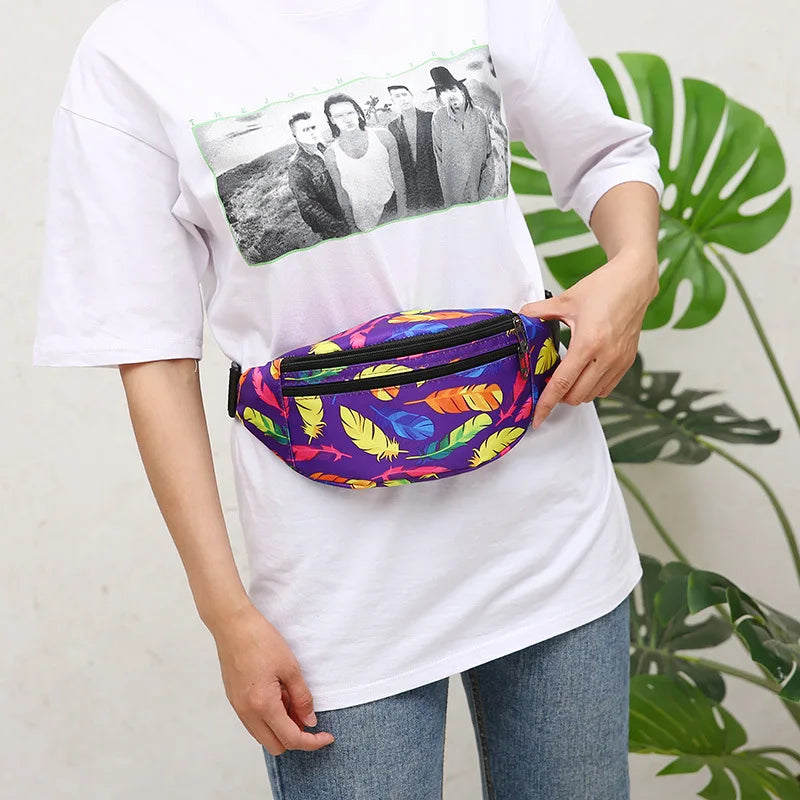 Men Holographic Waist Bag Sport Fanny Pack Crossbody Chest Bag