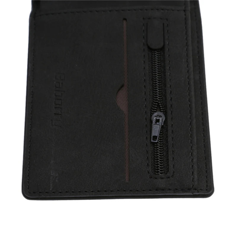 Men's Smooth Leather Cross-Section Wallet