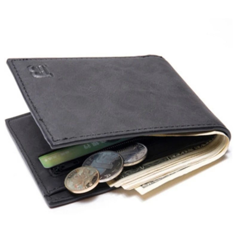Men's Smooth Leather Cross-Section Wallet