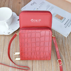 Women's Mini Shoulder Bag Vertical Messenger Zipper Wallet