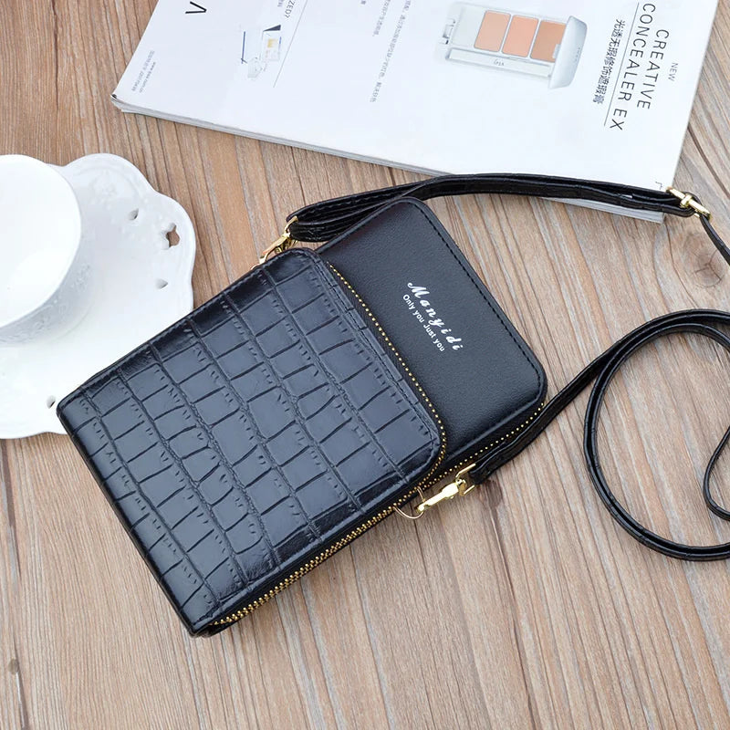 Women's Mini Shoulder Bag Vertical Messenger Zipper Wallet
