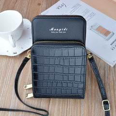 Women's Mini Shoulder Bag Vertical Messenger Zipper Wallet