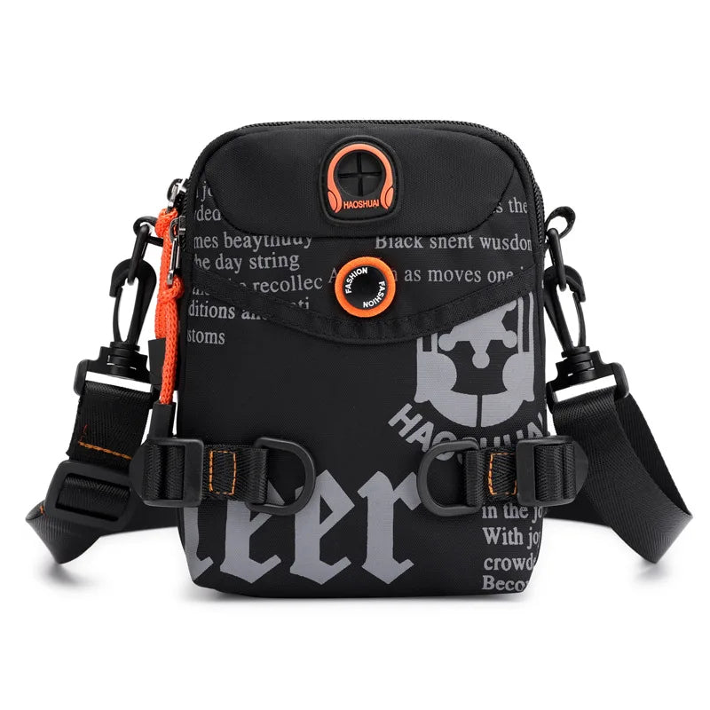 Letter Printing Nylon Shoulder Messenger Bag