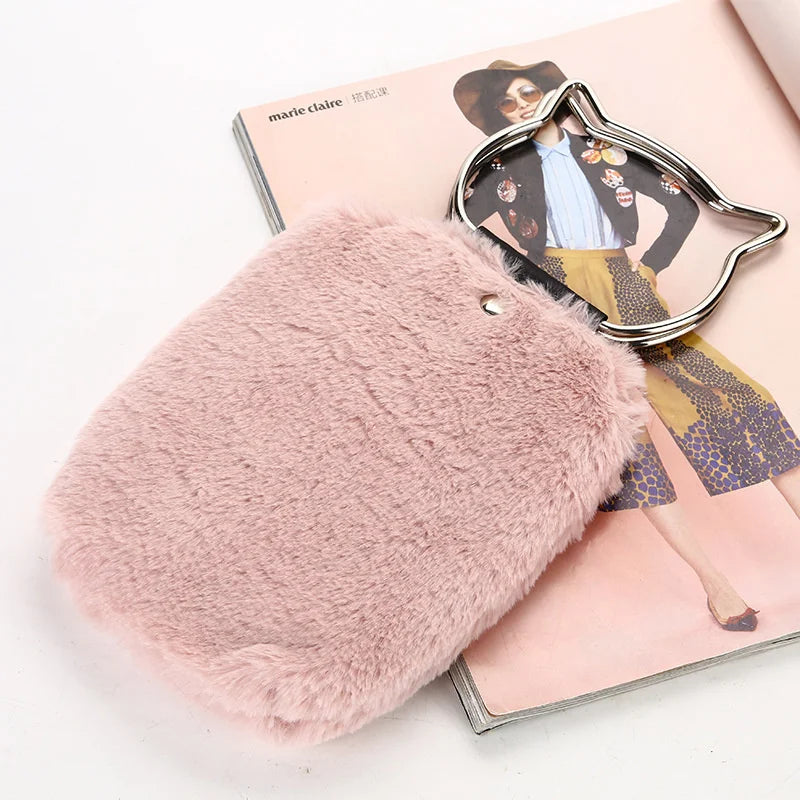 Cat Shaped Plush Handbag for Women