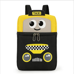 Cartoon Car Canvas Schoolbag for Boys 2-6 Years