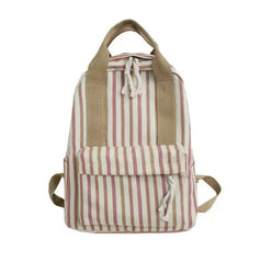 Women's Vertical Strip Schoolbag Outdoor Travel Backpack