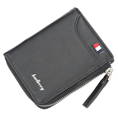 Men's Short Wallet PU Leather Zipper Coins Bag