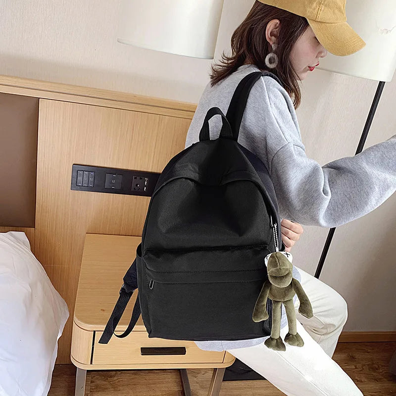 Waterproof Canvas Women Backpack Solid Backpacks Mochila Feminina Mujer
