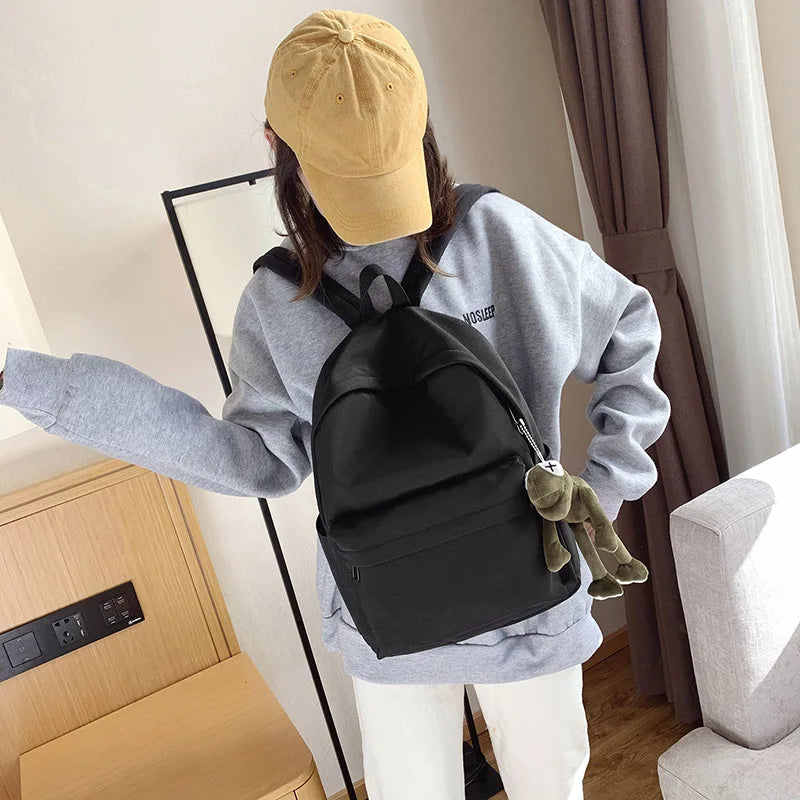 Waterproof Canvas Women Backpack Solid Backpacks Mochila Feminina Mujer