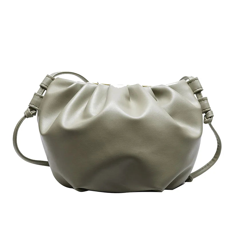 Women's Wrinkled Net Red Shoulder Bag Cloud Messenger Bag