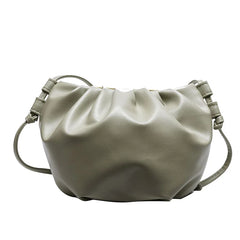 Women's Wrinkled Net Red Shoulder Bag Cloud Messenger Bag