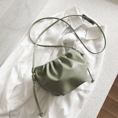 Women's Wrinkled Net Red Shoulder Bag Cloud Messenger Bag