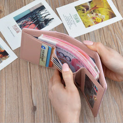 Women's Short Pattern Folding Wallet Soft Wallet Mini Wallet