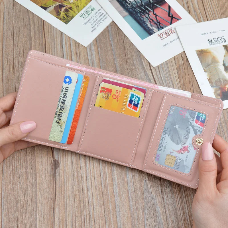 Women's Short Pattern Folding Wallet Soft Wallet Mini Wallet