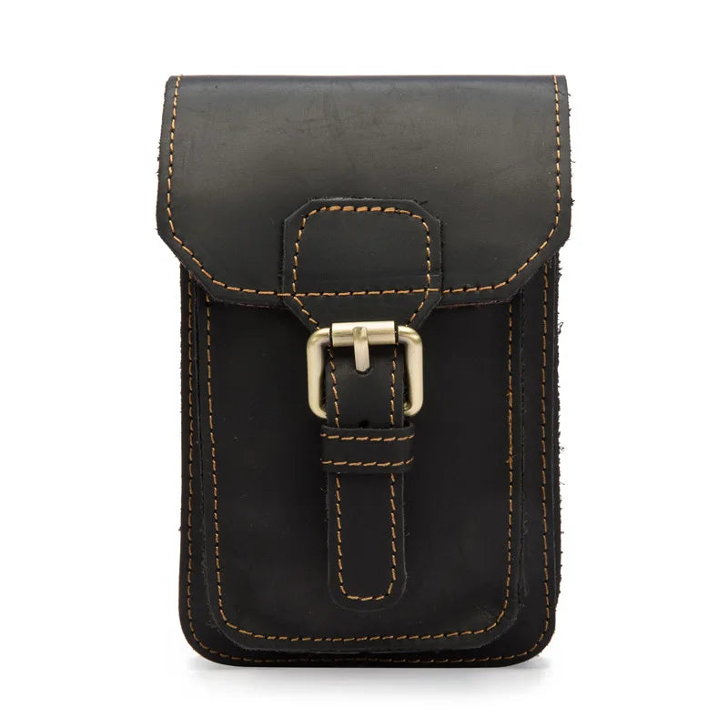 Leather Waist Pack Phone Case Money Belt Pouch Bag