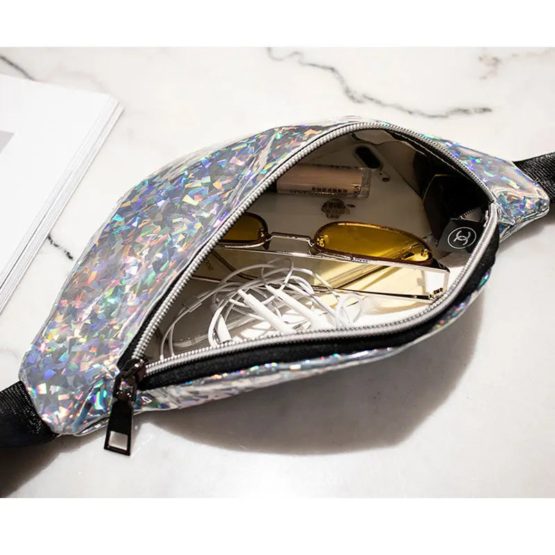 Hot Women Reversible Sequins Glitter Waist Bag Fanny Pack Hip Purse Satchel