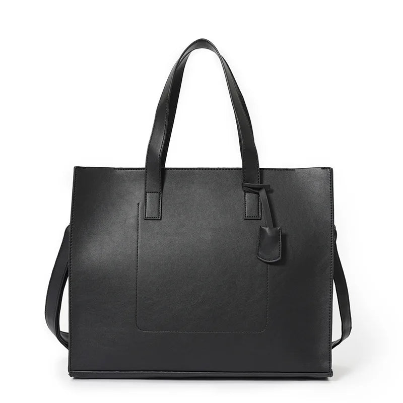 Men's PU Leather Tote Shoulder Bag Handbag Briefcase Business Bag