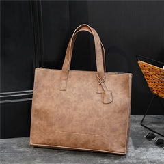 Men's PU Leather Tote Shoulder Bag Handbag Briefcase Business Bag
