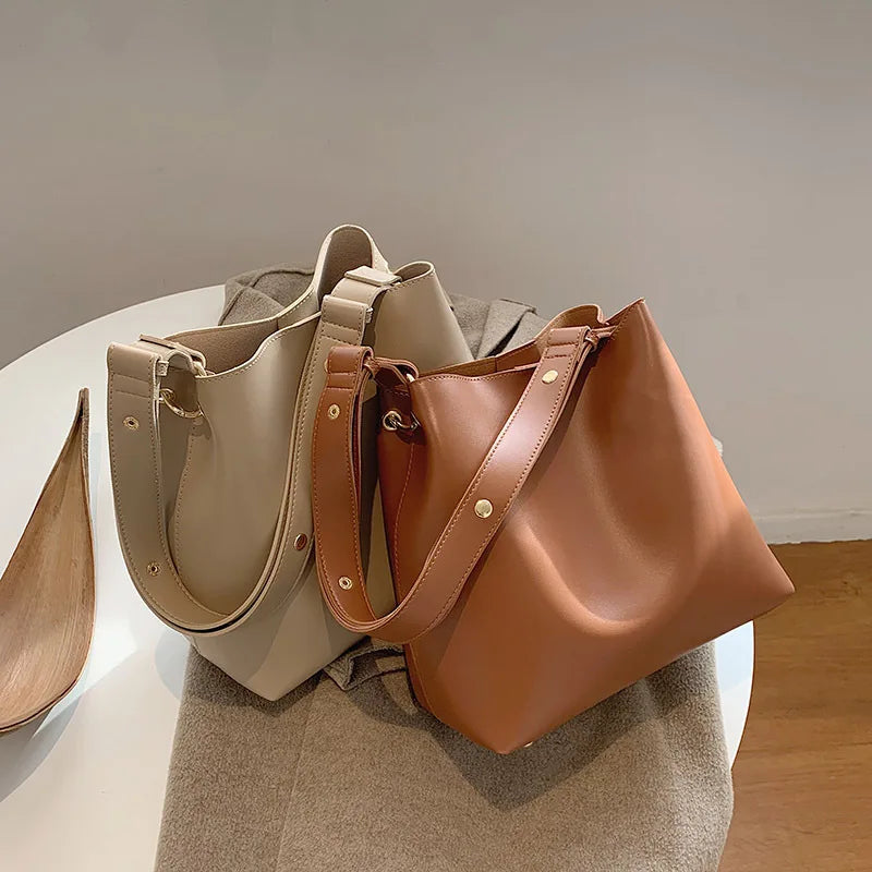 Newhotstacy Large Capacity Single Shoulder Bucket Bag
