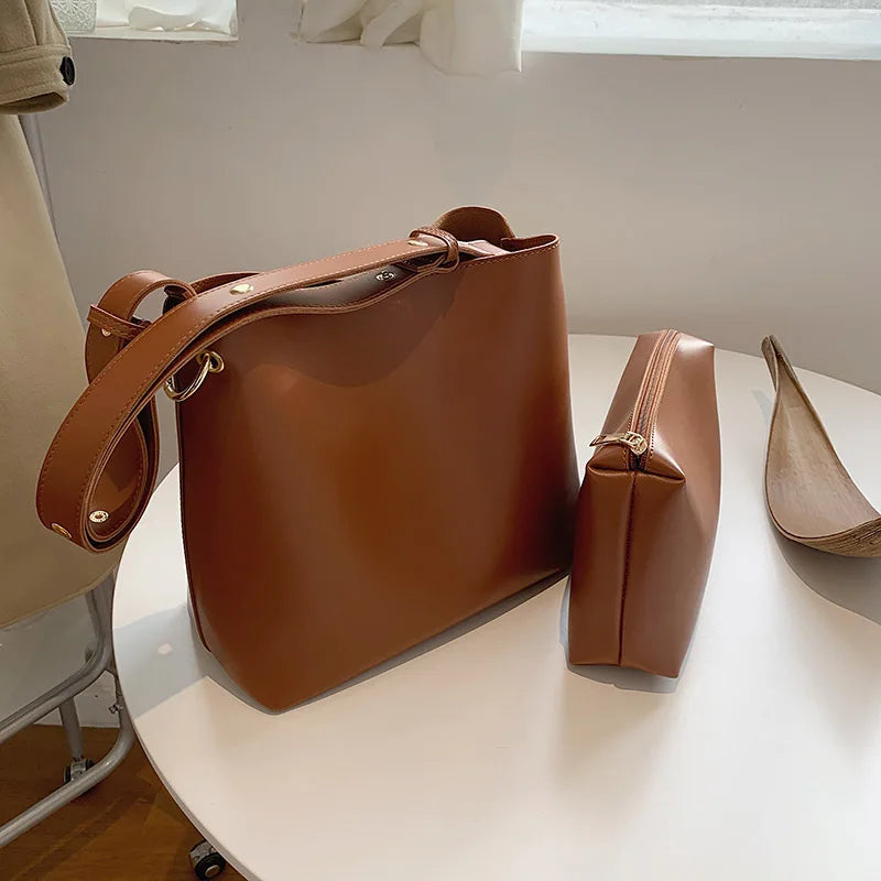 Newhotstacy Large Capacity Single Shoulder Bucket Bag