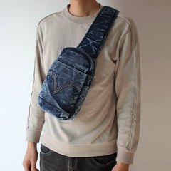 Women's Denim Chest Bag Single Shoulder Messenger Bag