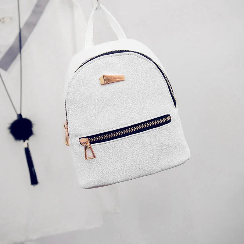 Women Mini Backpack PU Leather College Shoulder Satchel Rucksack