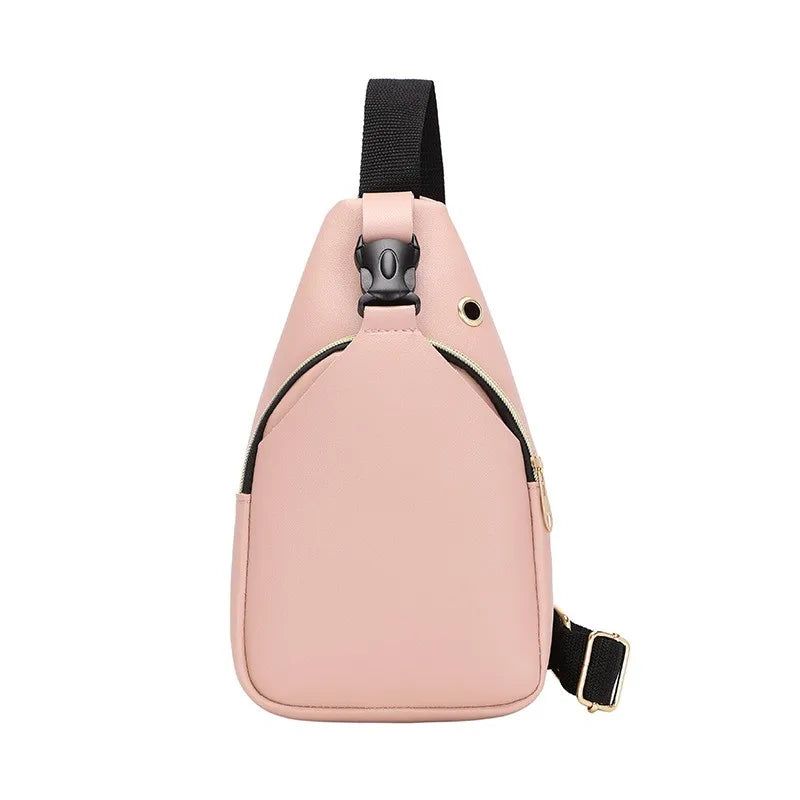 Women Chest Pack Bags Sling Crossbody Shoulder Chest Bag Girls PU Leather Messen