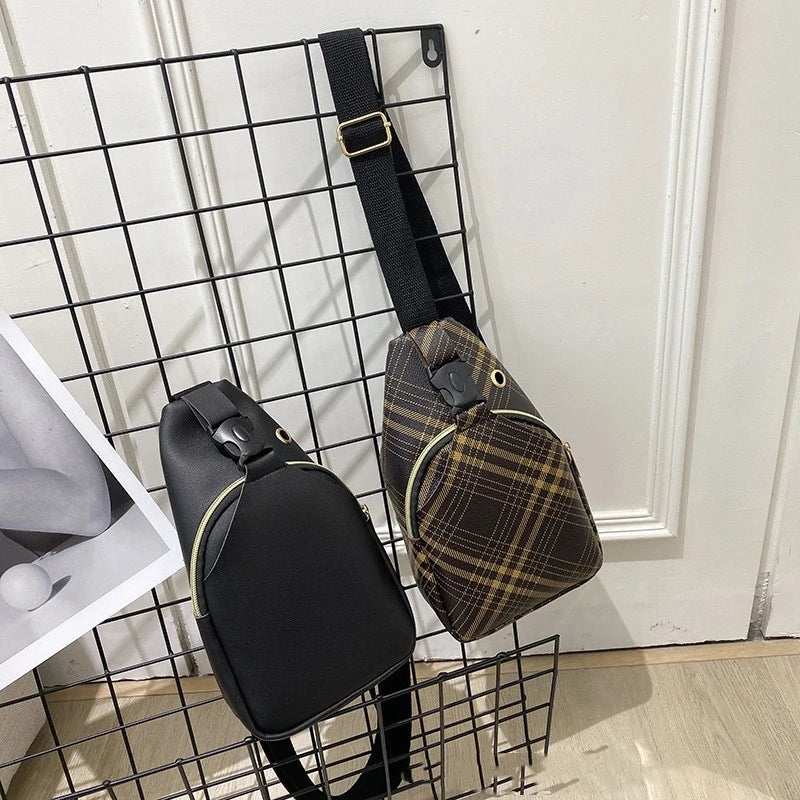 Women Chest Pack Bags Sling Crossbody Shoulder Chest Bag Girls PU Leather Messen
