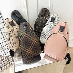 Women Chest Pack Bags Sling Crossbody Shoulder Chest Bag Girls PU Leather Messen