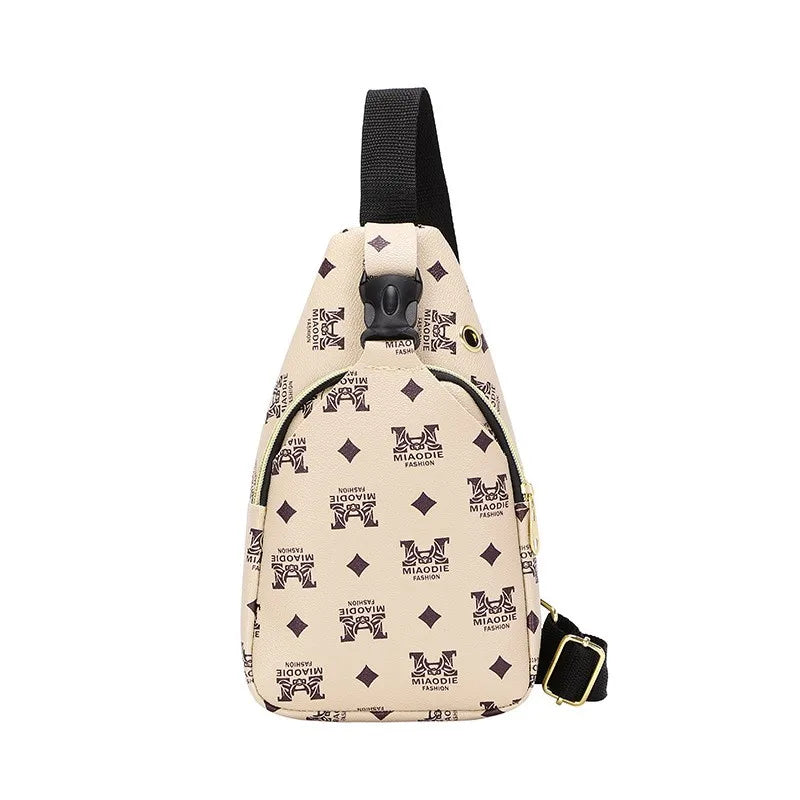 Women Chest Pack Bags Sling Crossbody Shoulder Chest Bag Girls PU Leather Messen