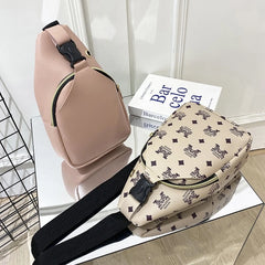 Women Chest Pack Bags Sling Crossbody Shoulder Chest Bag Girls PU Leather Messen