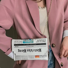 Newspapers Modeling Daily Chain Bag Envelope Clutch Shoulder Purse Evening Bags